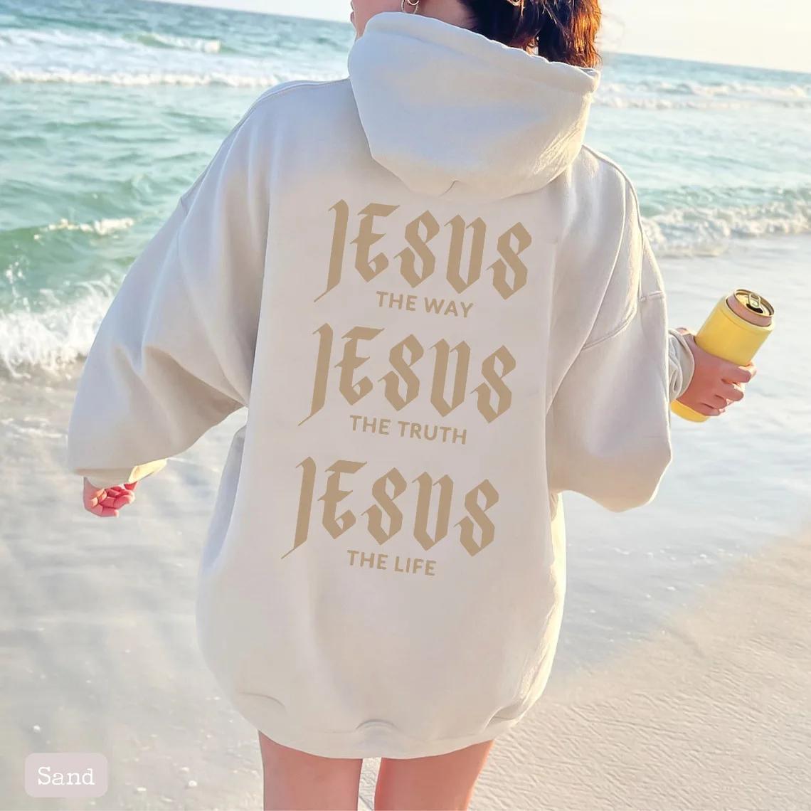 

JESUS ​​THE WAY Новий осінньо-зимовий модний комір із капюшоном із літерами та оксамитовий вільний світшот L