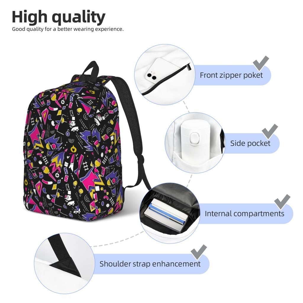 Cartoon Deltarunes Game Casual Backpack Sports High School Business  Daypack for Men Women College Canvas Bags