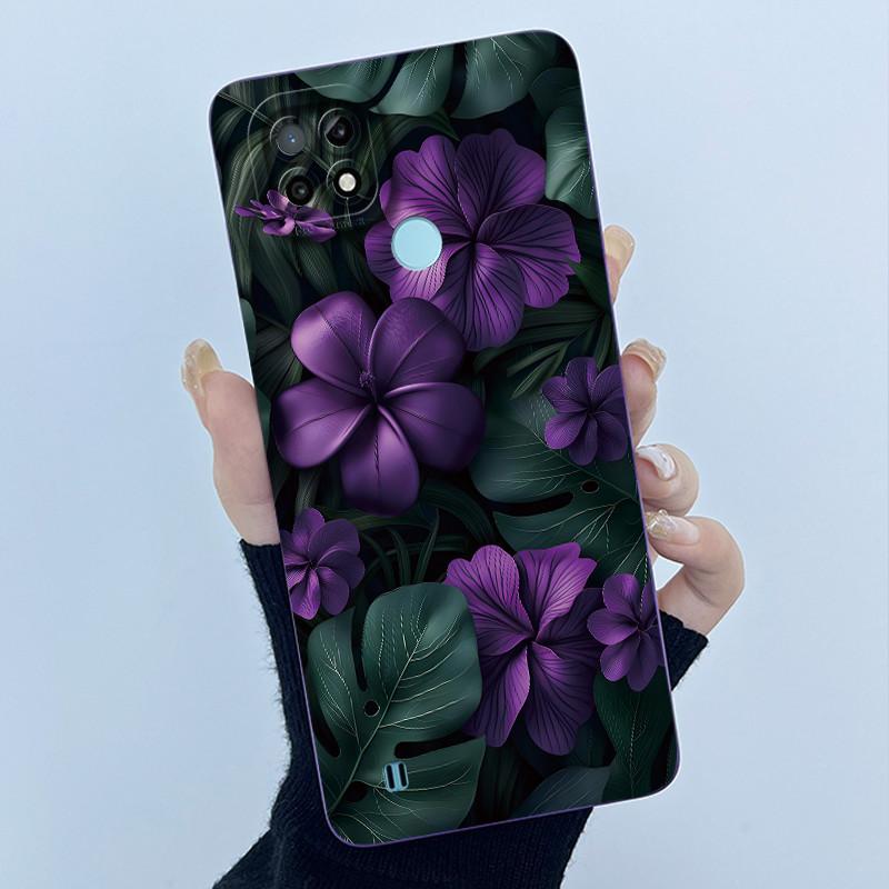 For Realme C21 RMX3201 / C21Y RMX3261 RMX3263 C25Y Phone Case Coque Soft Silicone Sweet Painted Girls Lovely Printed Back Cover