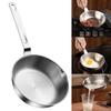 Small Stainless Steel Frying Pan Cooking Skillet with Handle for Eggs Milk and Sauce Pouring Dishwasher Safe Kitchenware