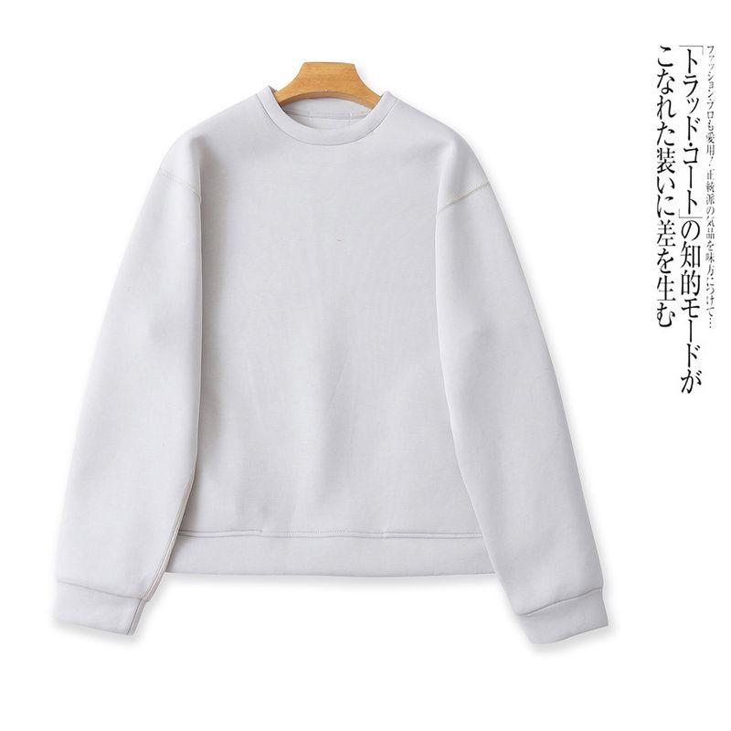 Orders Exported to Japan Air Layer Plus size Hoodie Men's and Women's Same Style Autumn New round Neck Pullover Long sleeve Solid Stretch 32342