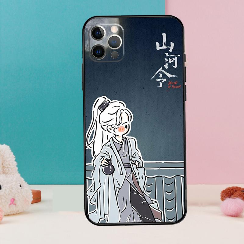 WORD OF HONOR Shan He Ling Cartoon Phone Case For iPhone 17 Air 16 15 13 12 11 14 Pro Max 12 13 Mini 15 16 Plus 16e Cover Coque