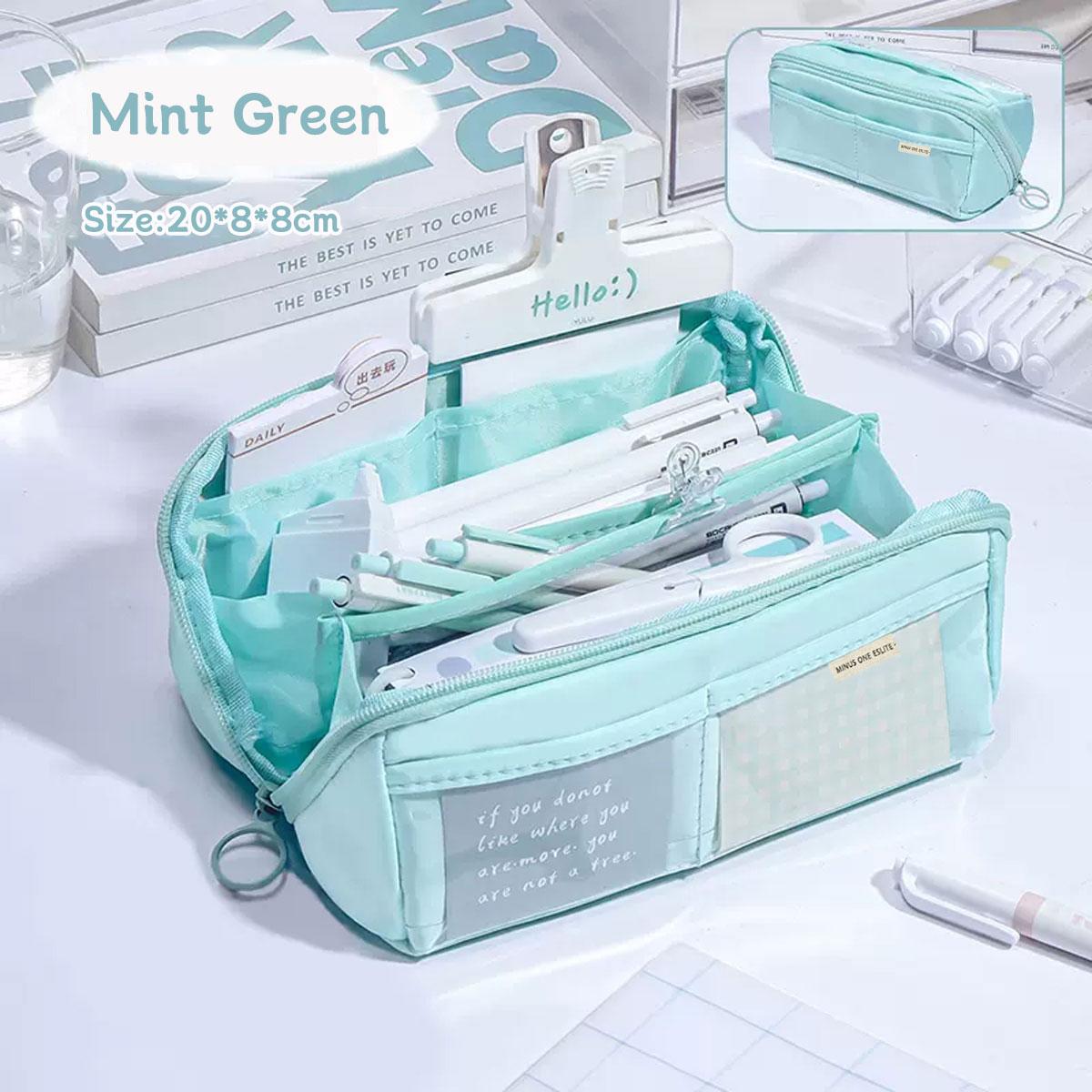 

Kawaii Ten-layer Large Capacity Pen Case Minimalist Niche Pencil Stationery Box Storage Bag School Office Supplies Stationery