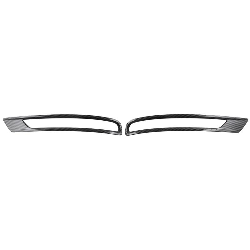 2pcs Rear Fog Light Lamp Frame Cover Trim For Mitsubishi Outlander - Carbon Fiber Grain Eyelid Eyebrow Strip Cover Trim