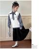 Girls' 2025 Spring & Autumn Fashion Set: Knitted Vest and Shirt Two-Piece Set for Kids