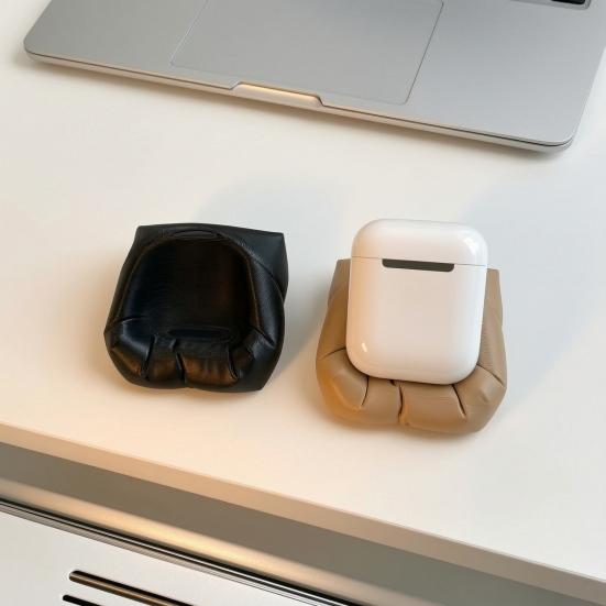 One-piece Headphone Holder 3D Printed Pillow-Shaped Stand, Cute Desk Organizer for Earbuds Study Stand Charging Case, Anti-Slip Stable Display