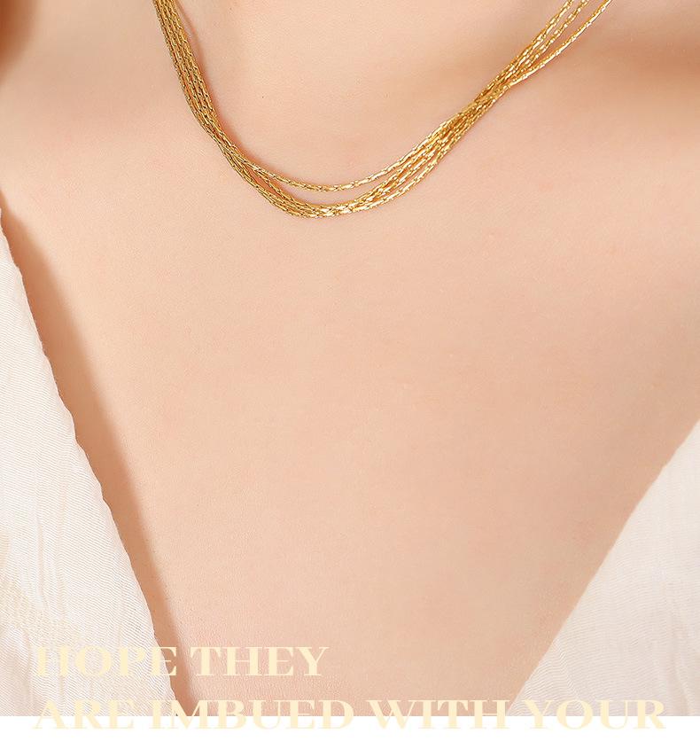 Gold-Plated Double Layer Clavicle Necklace - Fade-Resistant, Personalized Design