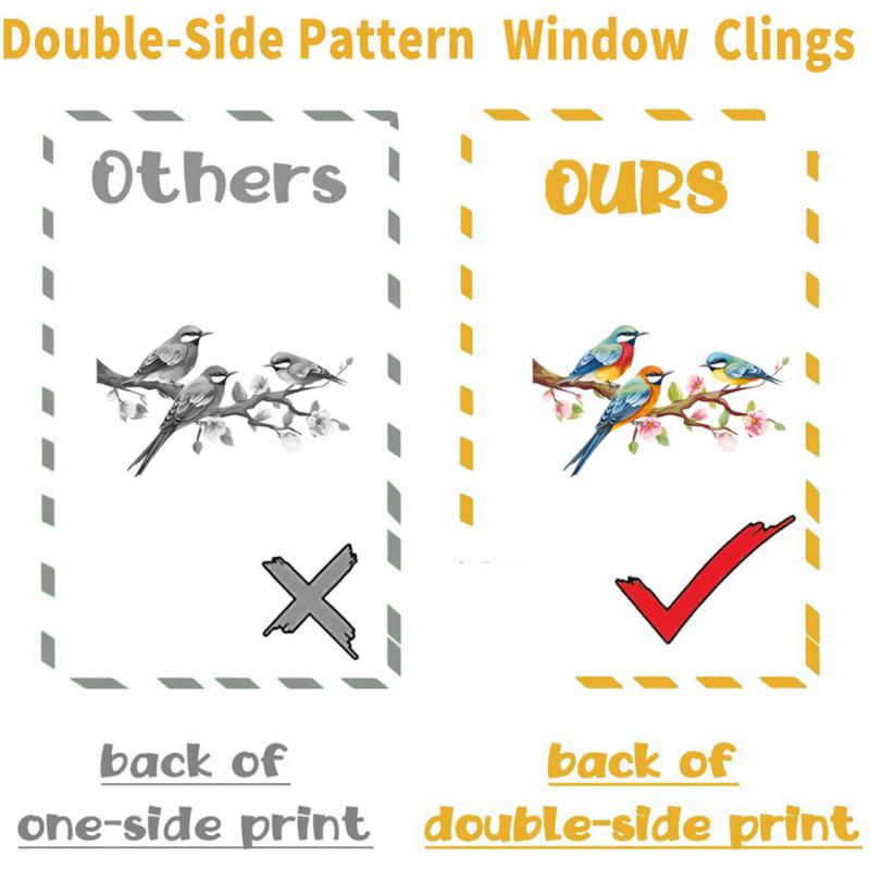 76 Pcs Window Cling Sticker Watercolor Tulip Flowers Butterfly Floral Patterns Window