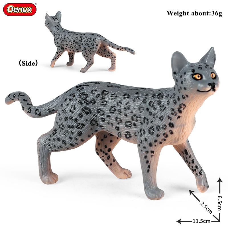 Oenux Simulation Wild Animals Bengalcat Tiger Cat Lynx Caracal Leopard Action Figure Figurines Model Education Miniature Kid Toy