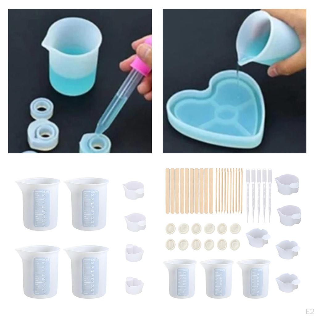 Silikonowy kubek i naczynie do mieszania żywicy oraz mieszadełka Epoxy DIY Odlewanie biżuterii Rzemiosło