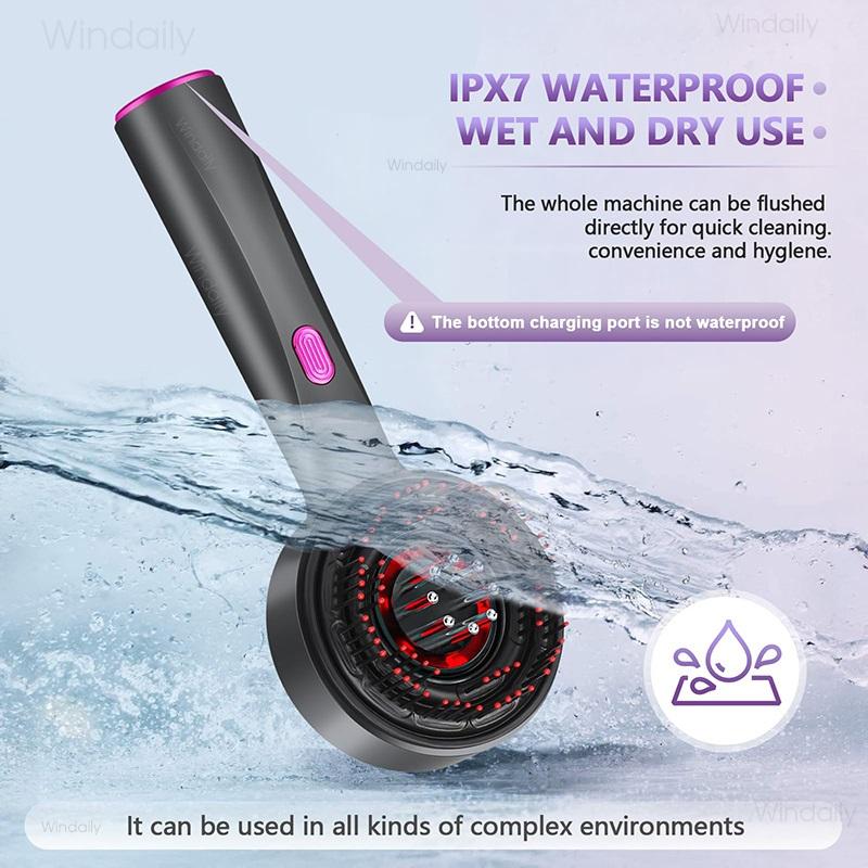 3 in 1 Red Light Therapy Head Massage Comb Hair Oil Applicator Waterproof Hair Growth Vibration Electric Scalp Massager Brush