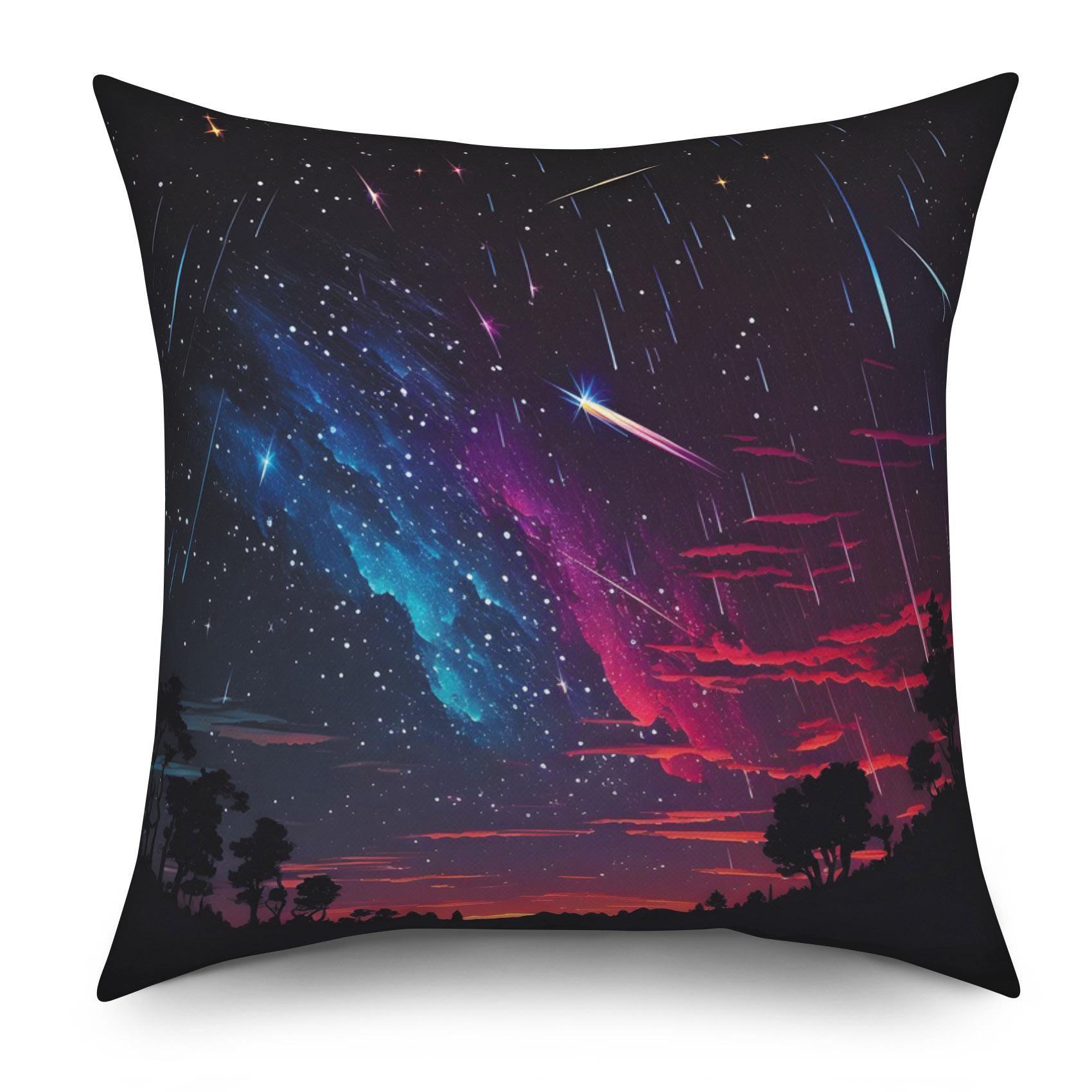 

Наволочка для подушки «Ночное небо, облако, дерево, метеор», диван, гостиная, квадратная наволочка, украшение для дома 40x40cm