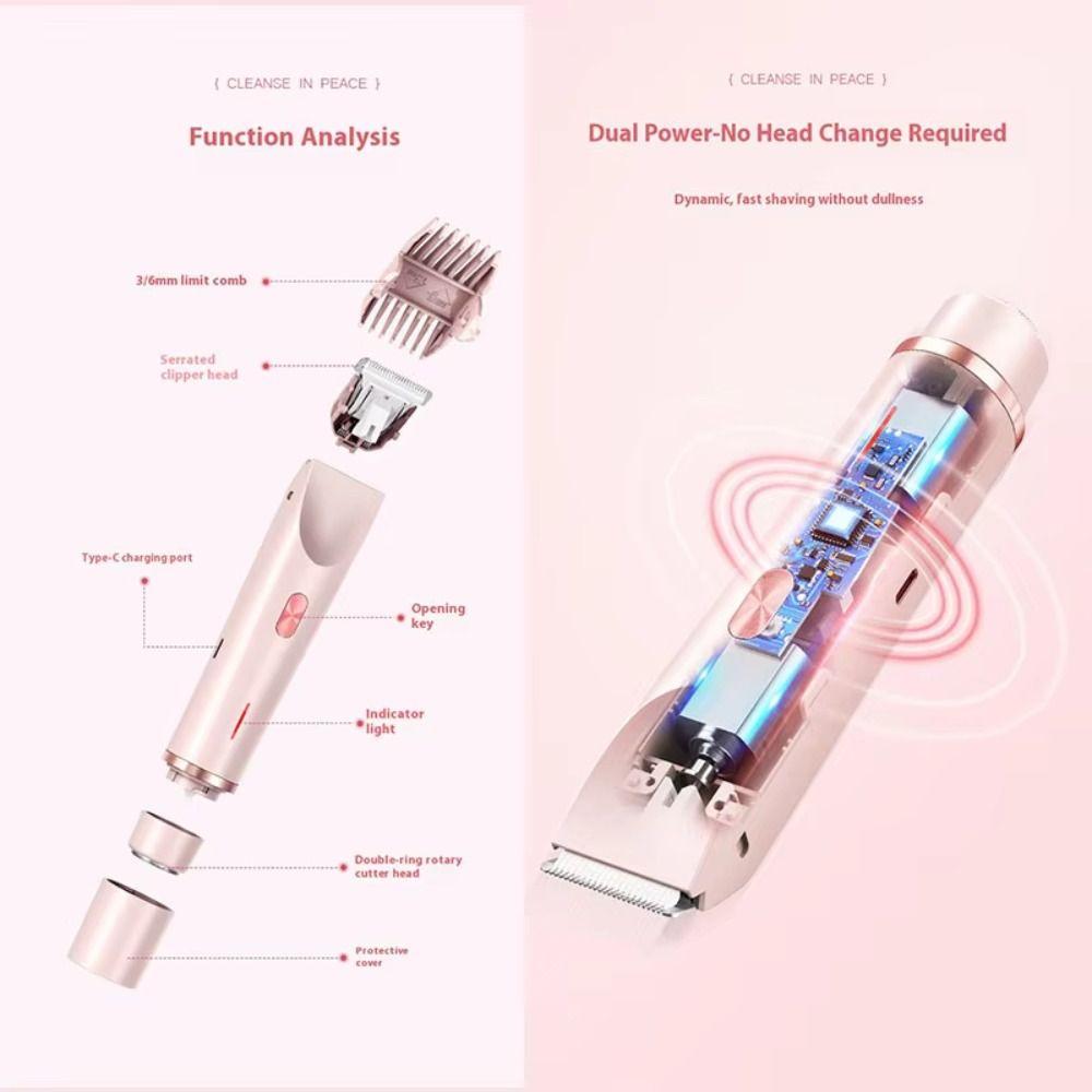 Double-headed Women's Hair Shaver 2 In 1 Private Parts Trimmer Electric Hair Remover  Eyebrows