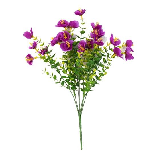 

1/2 шт. Имитированные цветы Реалистичный вид Шелковые цветы Пластиковые уличные искусственные эвкалиптовые растения 1pc фиолетовый