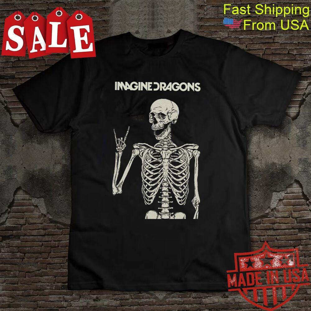 Imagine Dragons 2024 череп Подарок для фанатов Унисекс S-5XL Футболка Унисекс Футболка S