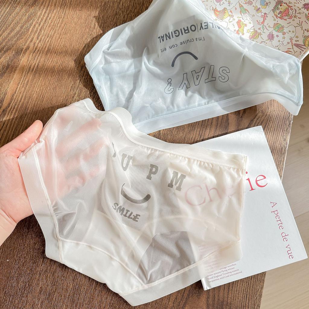 Damenunterwäsche Smiley Ice Silk Ultradünne, schnell trocknende Höschen, dünne Mädchen-Slips