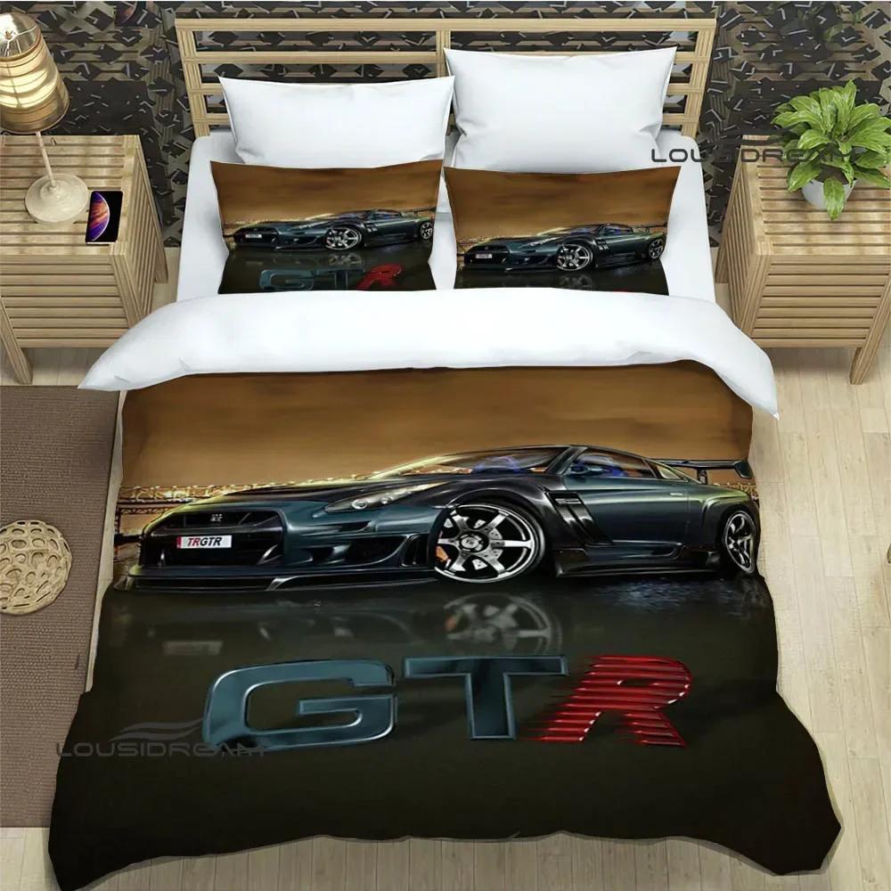 Set Biancheria da Letto Stampata Retrò GTR Racing Set di Biancheria da Letto Raffinato Copripiumino Set Piumone Set Biancheria da Letto Lusso Regalo di Compleanno