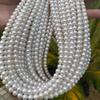 Natural Freshwater Pearl Necklace DIY Kit, Cold White 5-6mm Round with Minor Flaws