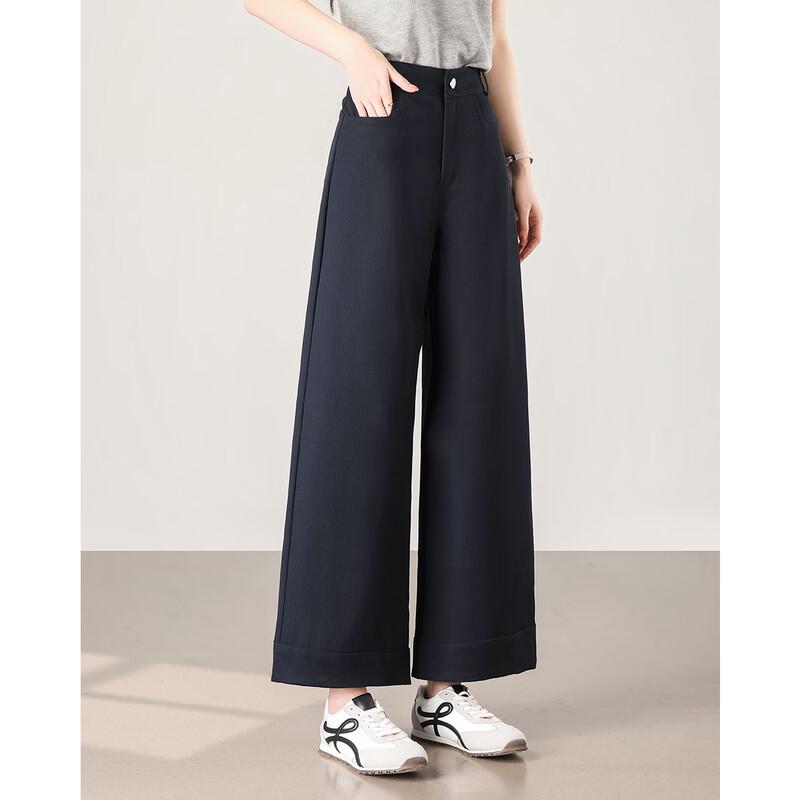 TERRE BLEUE Women s Relaxed Fit Wide-Leg Casual Pants M
