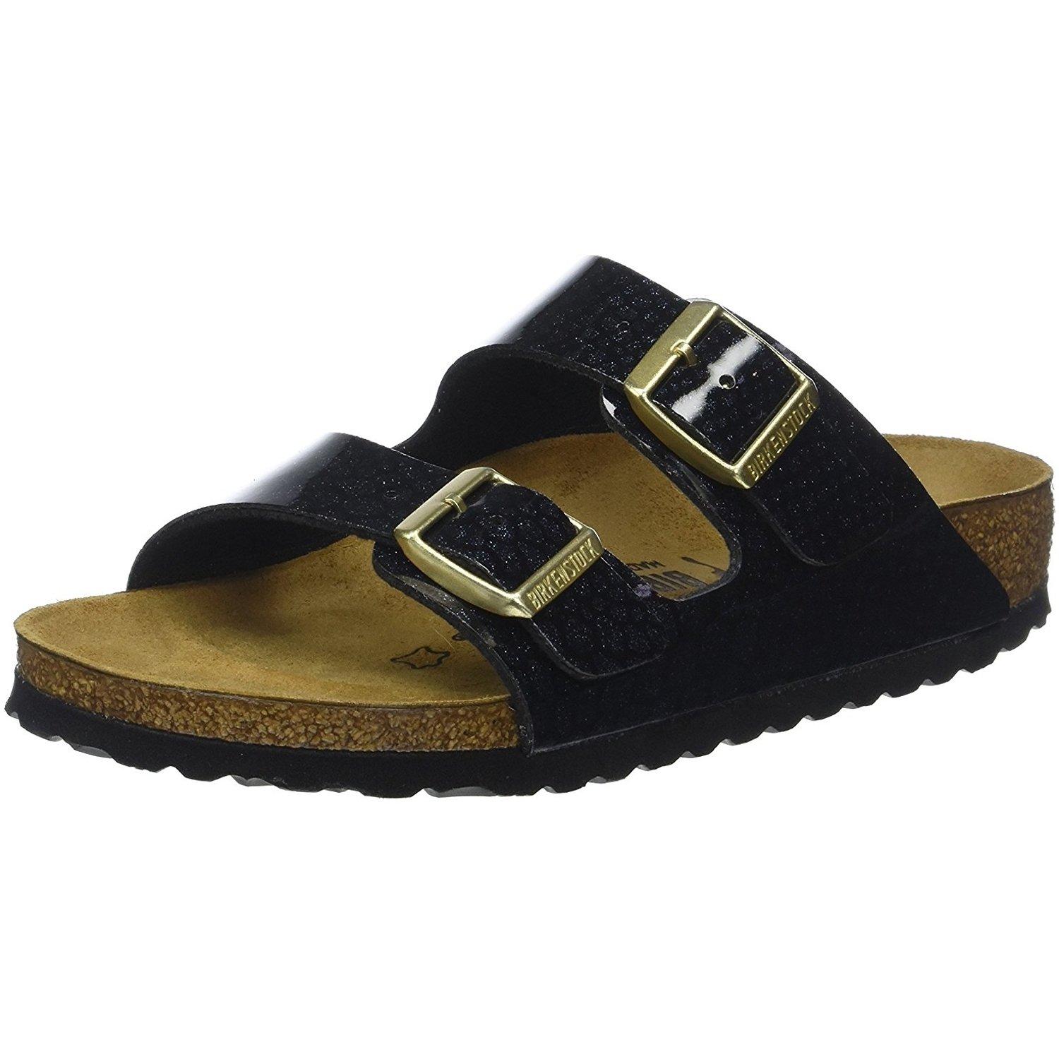 

Женские сандалии Birkenstock Arizona с двойными пряжками Magic Snake из материала Birko-Flor черного цвета, US9/EU40