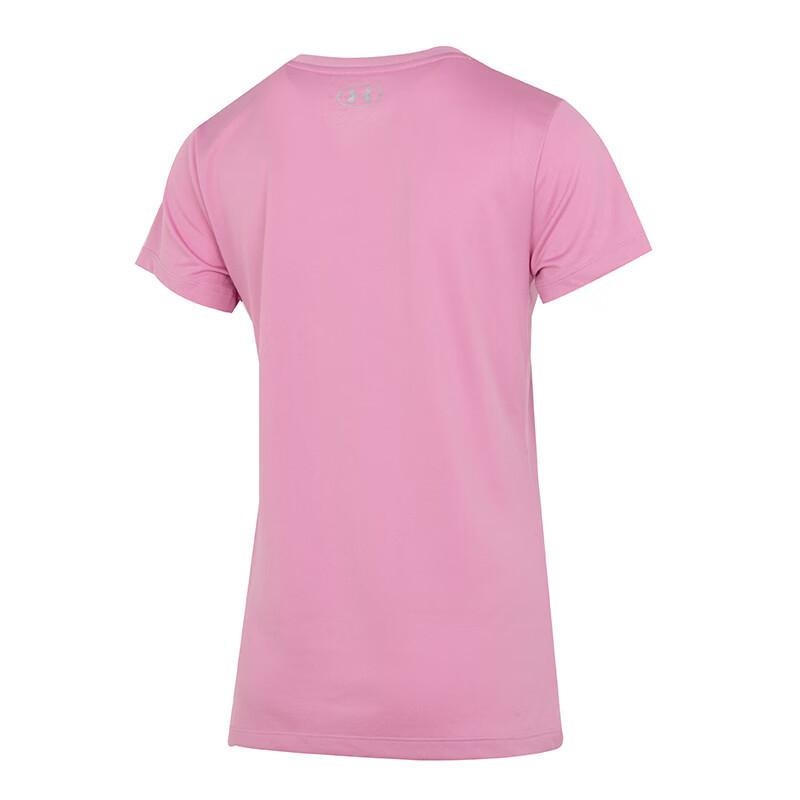 Under Armour Solid Color Breathable Round Neck Raglan Sleeve Short Sleeve T-Shirt Women Tops Bright-Pink 1277207-680