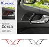 For Opel Corsa D 2007 2008 2009 2010 2011 2012 2013 2014 Real Soft Carbon Fiber Car Door Handle Audio Frame Trim Sticker LHD RHD