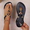 New flat sandals women's toe elastic band fashion beach women's shoes sandals