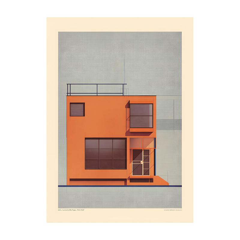 Vintage Bauhaus Residential Composition Poster Print Classic Canvas Painting Abstract Wall Art Picture for Home Decoration
