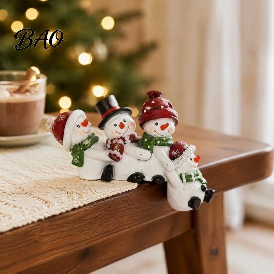 Indoor Festive Window Displays Christmas Table Edge Sitter Figurine, Tug of War Hanging Character Decor, Snowman Humorous Xmas Party Favors