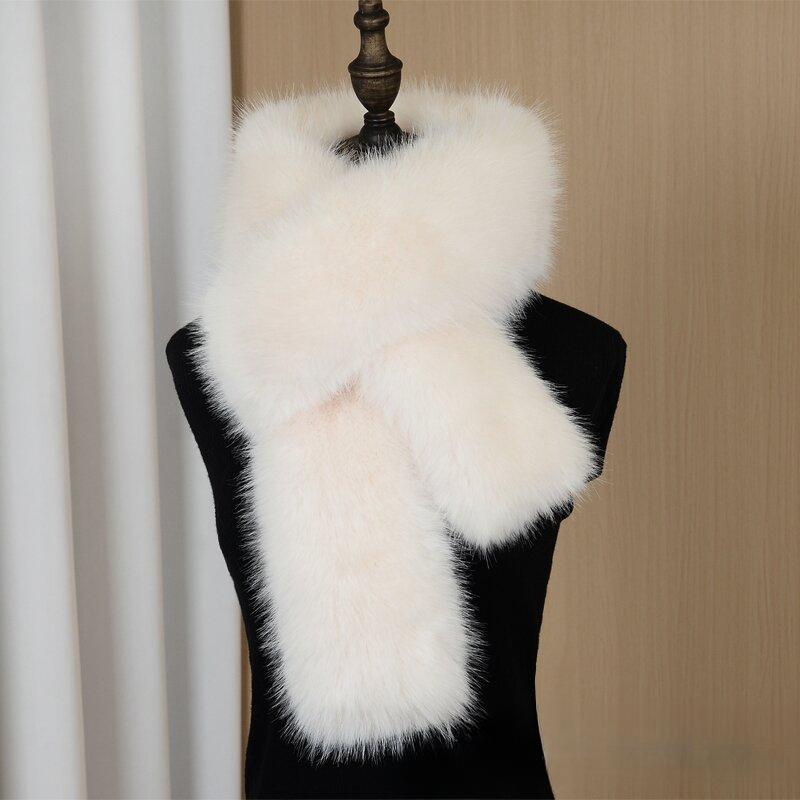 Imitationsfuchs-Schal Verdickter langer Schal Mode-Schal Herbst und Winter Vielseitig Warm Laufsteg Pelzkragen