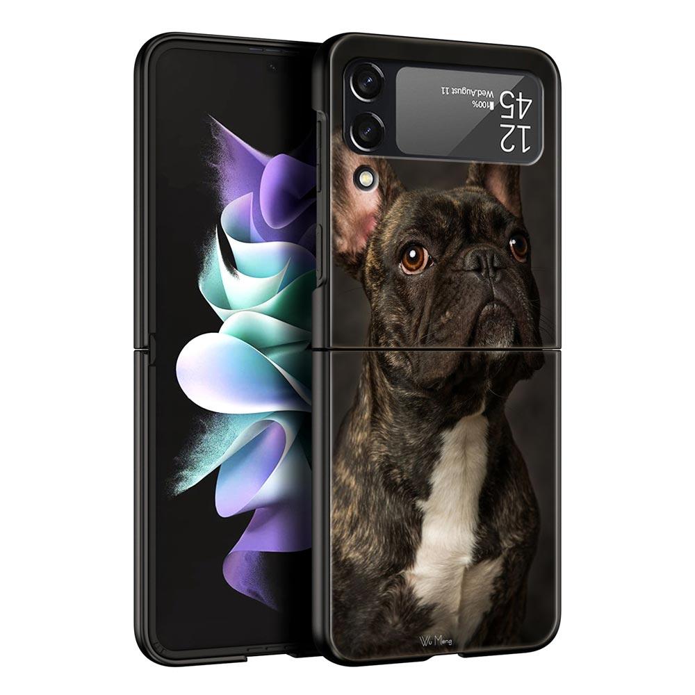 French Bulldog Dog Pet Phone Case For Samsung Galaxy Z Flip3 Flip4 Flip5 Case Shell For Z Flip 3 4 5 6 7 Hard Folding Back Cover