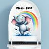 Rainbow Elephant Toilet Sticker Cute Removable Self-Adhesive for Bathroom Home Decor