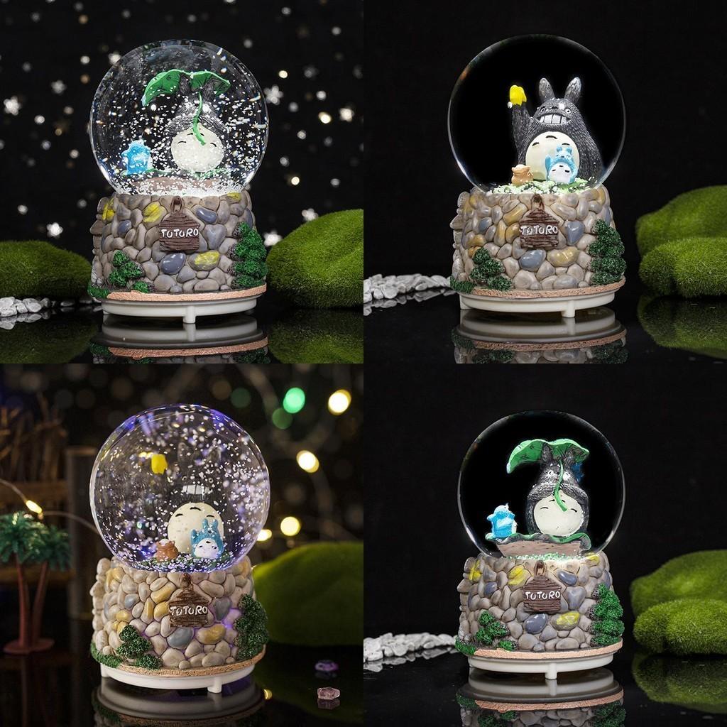 Cute Cartoon Cat Crystal Ball Children's Birthday Gift Lighted Music Box Home Desk Decoration