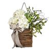 Artificial Easter Hydrangea Flower Basket Pendant Simulation Flower Rattan Basket Ornaments Gifts Home Decor for Porch Farmhouse