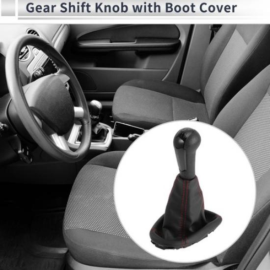 

5 Speed Gear Shift Knob W Cover for Chevrolet Spark 11-15 Plastic Faux Leather