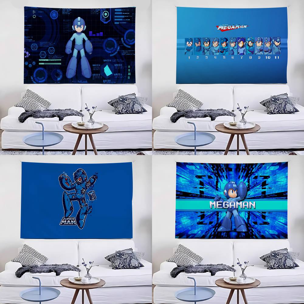 MMega Man Game Fashion Tapestry Wall Hanging Tapestry Art Deco Blanket Curtain Hanging At Home Bedroom Living Room Decor