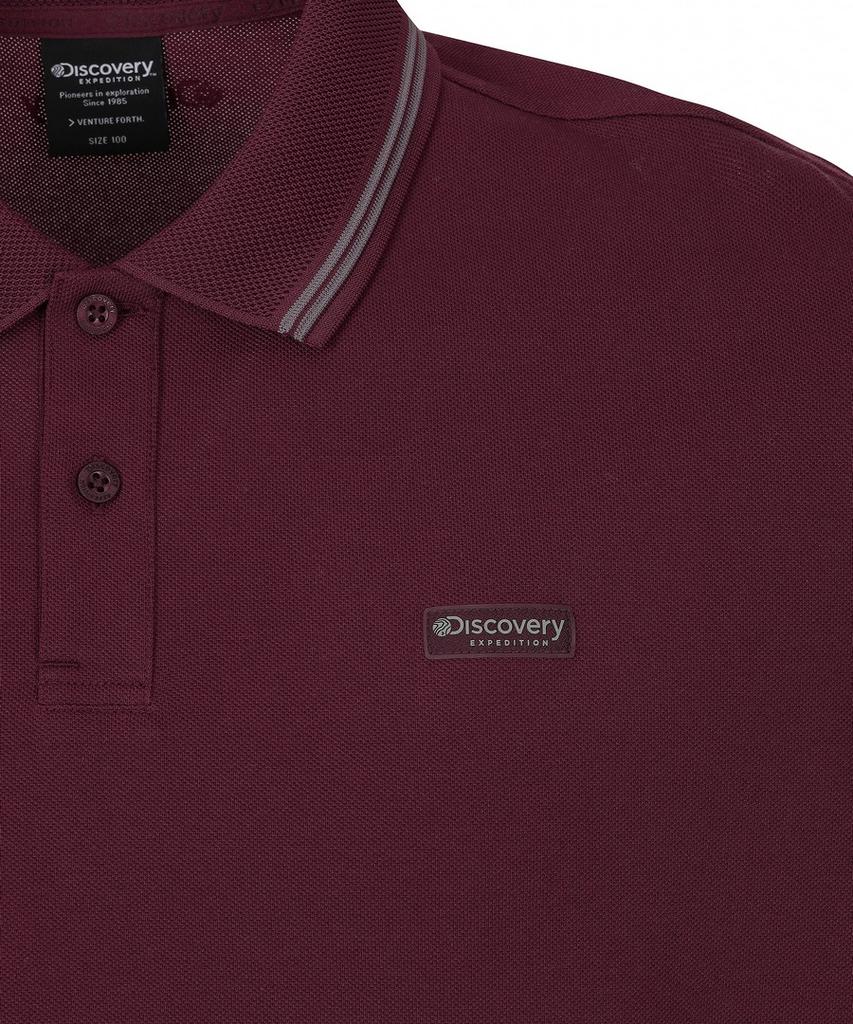 DISCOVERY EXPEDITION Men'S Color Tipping Polo Shirt (D/Wine)