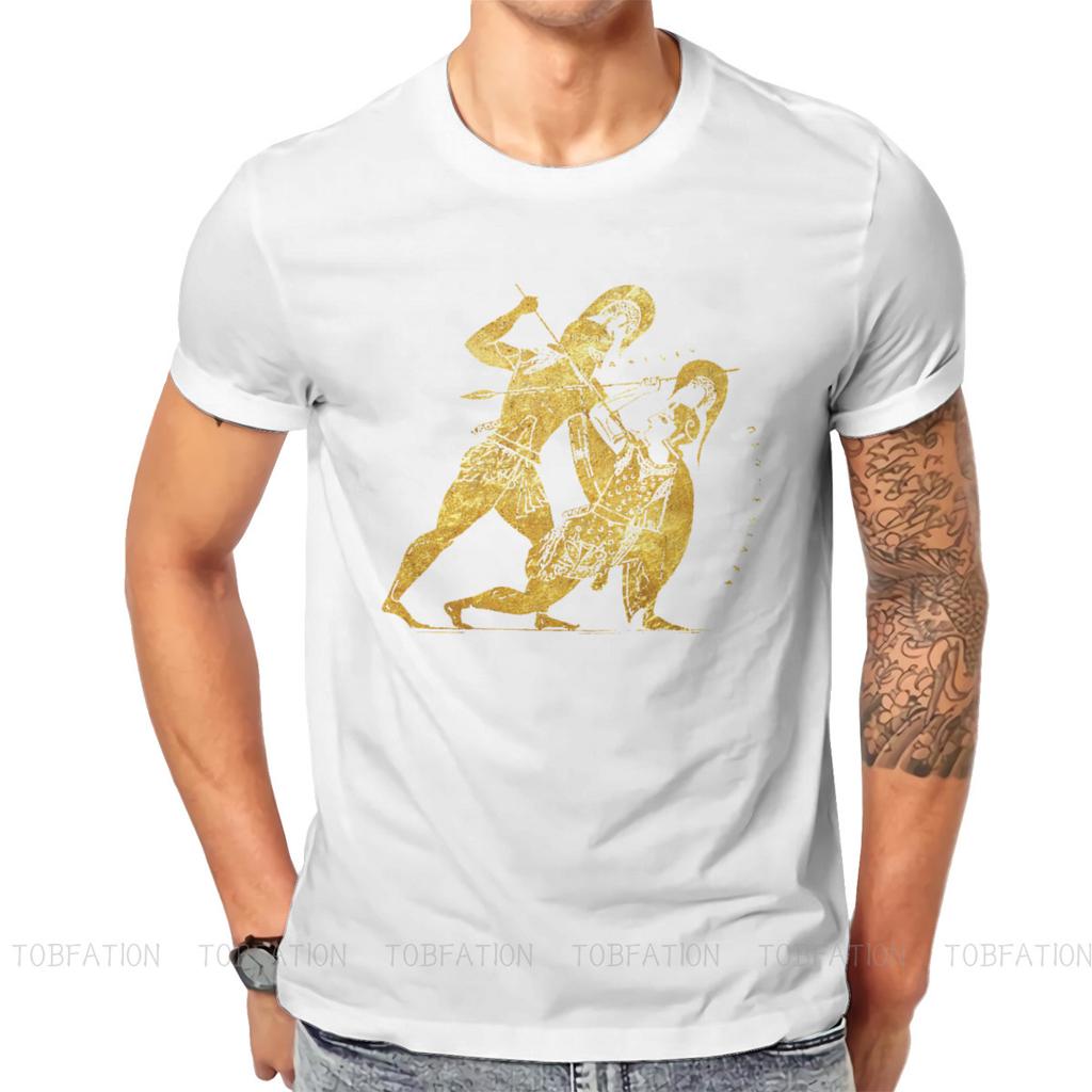 Achilles Penthesilea Antike Griechen Spartaner T-Shirt Grafik Punk T-Shirt Streetwear Homme Reine Baumwolle Übergroße T-Shirts Tops