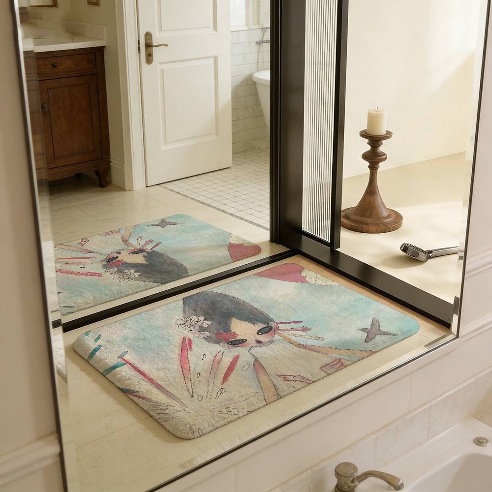 A-Aya T-Takano Art Bathroom Mat Kids Room Bedroom Decoration Balcony Anti-Slip Doormat Living Room Welcome Rug