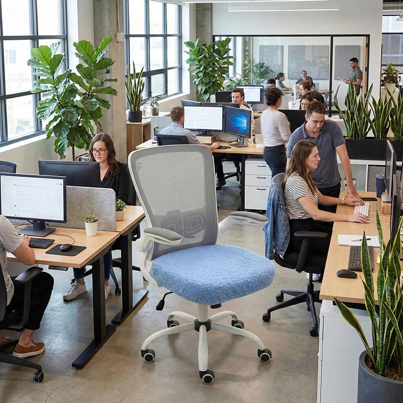 1 Stück Polyesterfaser Elastische Stuhl Sitzbezug DIY Büro Stretch Stuhl Schutzhülle Computer Drehstuhl Sitzbezüge Überwurf