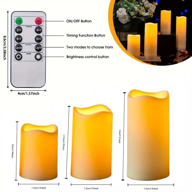 

3Pcs/set LED Waterproof Candle Light with Remote Controls Flickering Fake Tealight for Christmas Wedding Dinning Decor