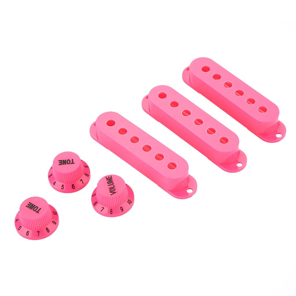 3Pcs Plastic Single Coil Pickup Covers 48mm 50mm 52mm Replacement for Electric Guitar(Pink)