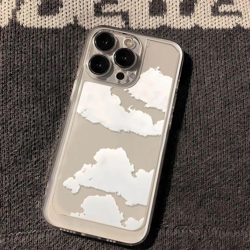 Simple, Small and Fresh Clouds, Suitable for iPhone17 Mobile Phone Case 16promax Japanese 13/14 High Value 15