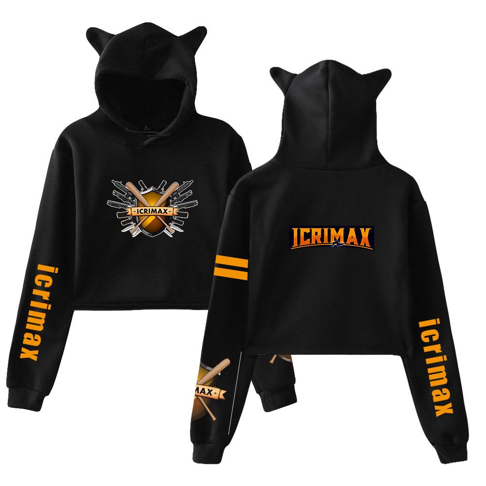 Streetwear Women Sexy Icrimax Print Cropped Sweatshirts Oversize Loose Harajuku Pullovers Spring Korean Casual Tops