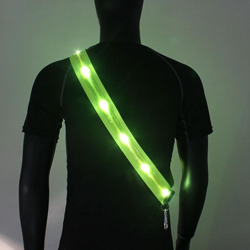 Adjustable Illuminating Shoulder Bands for Outdoor Activity USB Power Safety Lighting with 10Hours Runtimes Wide Paddings