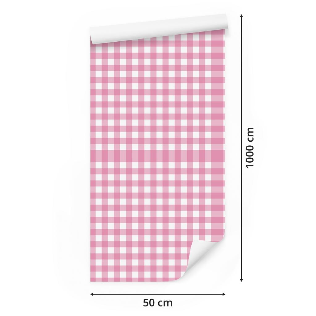 Wallpaper Fabric Pattern Powder Pink and White, Fine Detail 50x1000