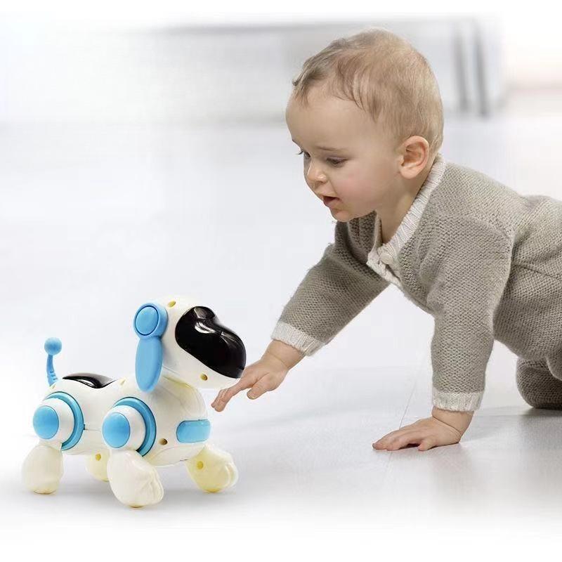 Intelligent Interactive Robot Dog Simulated Walking Light Sound Music Function Electronic Dog Accessories (Without Battery)