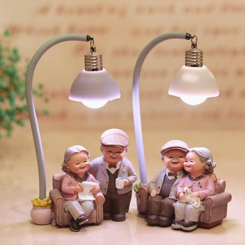 

M-Modern-Creative Couple Night Light Ornaments Valentine Wedding Anniversary Gift Home Decor Romantic Resin Ornament Art Craft