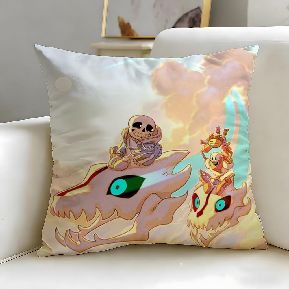 classic game Undertale Cushion Cover Soft  EasyWash Pillow Case  Versatile for Couch Bed Travel and Office