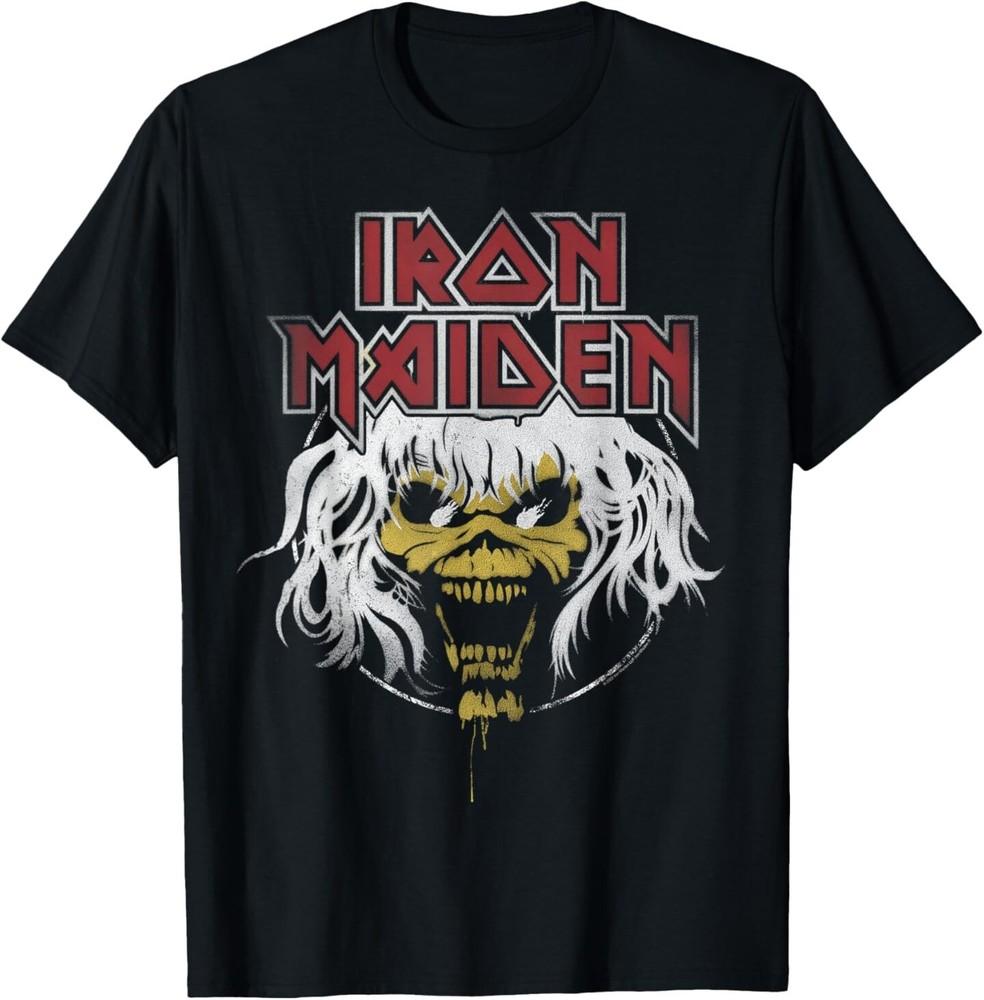Iron Maiden - Eddie Circle Logo Alternate Hair Red T-Shirt